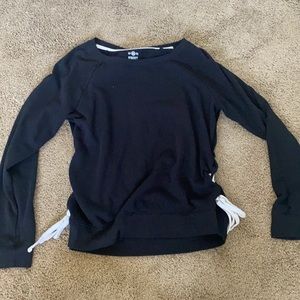 Black crew neck with tie sides!